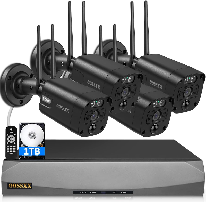 (5.0MP & PIR Detection) 2-Way Audio Dual Antennas Outdoor Security Camera System