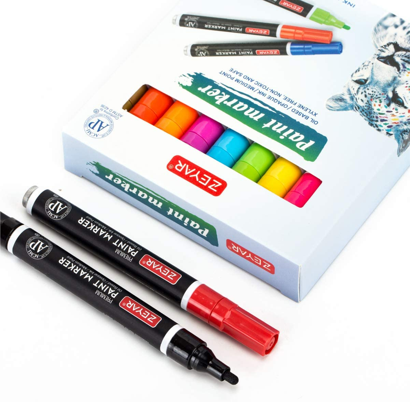 Oil-Based Paint Markers for Rock Painting, Medium Point, Waterproof Ink