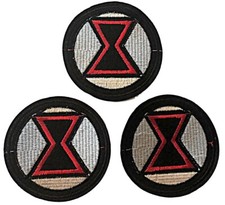 Black Widow Logo Embroidered 3" in Diameter Iron on Patch Set of 3 | eBay