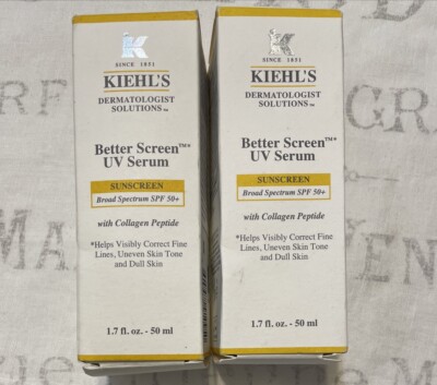 Kiehl's Better Screen UV Serum Sunscreen SPF50+ 1.7oz Full-Size 4/26 2PK Special