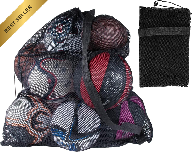 Sports Ball Bag Drawstring Mesh Medium 30X40 Inch Professional Equipment Bag wit
