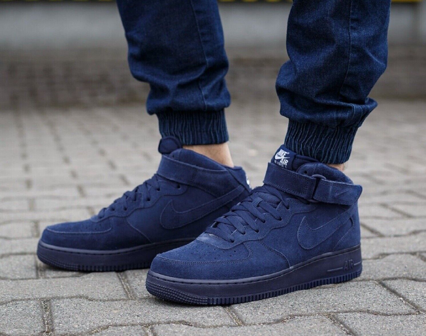 MINT Nike Air Force 1 Mid '07 Binary Blue Suede JUST DON MINT Nike Air Force 1 Mid '07 Binary Blue Suede JUST DON