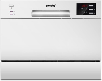 COMFEE' KWH-TD602E-W Freestanding Compact Dishwasher, LED display, 6.5 litre #a
