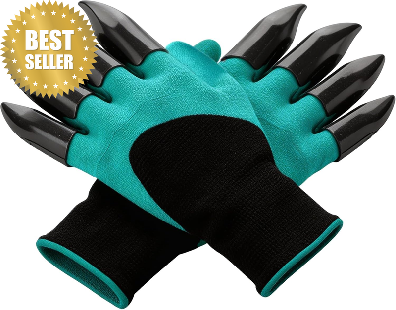 1 Pair Gardening Gloves with Claws, Breathable Latex Coated Work Gloves Waterpro