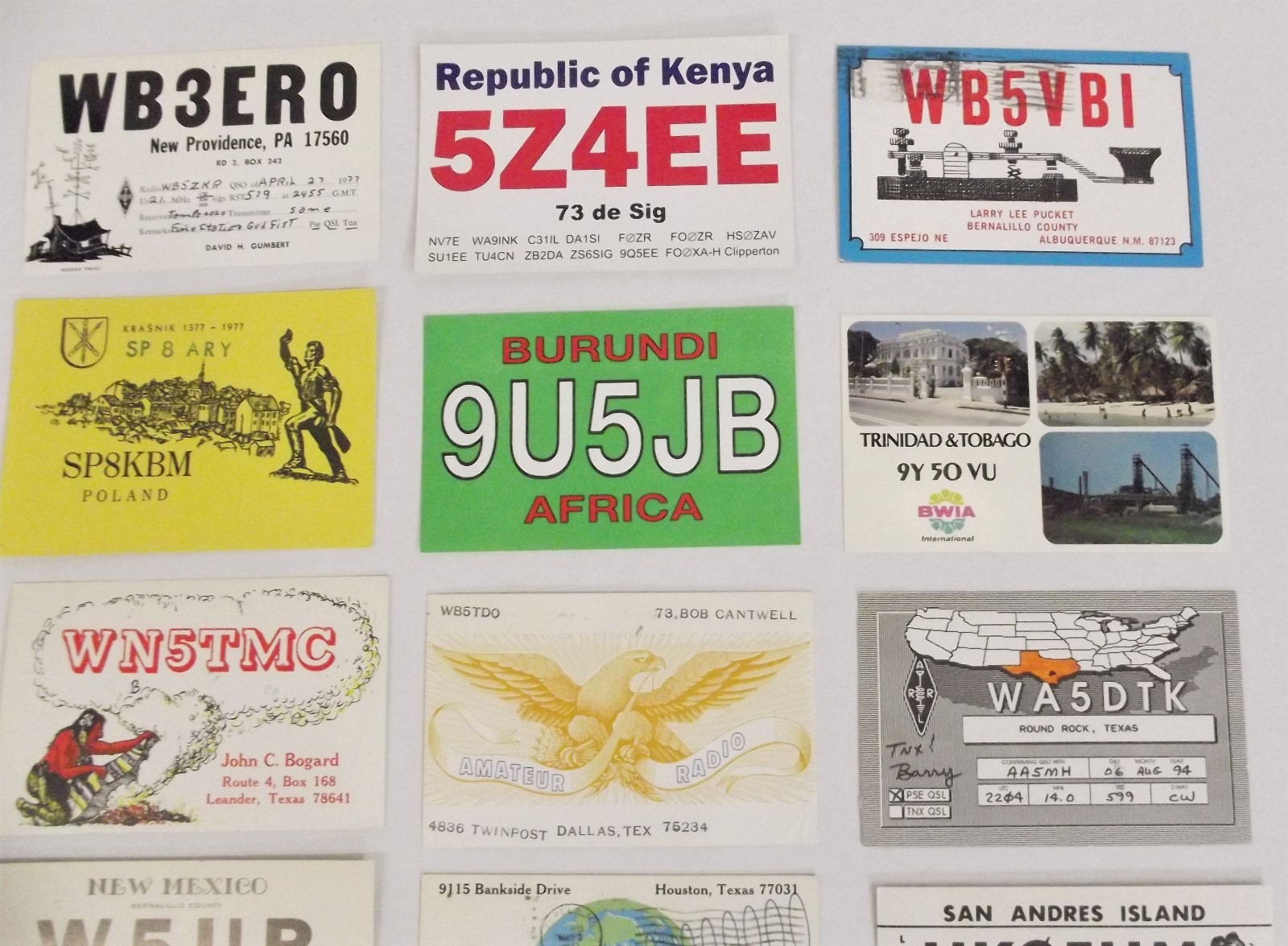 Ham Radio QSL Cards Vintage 100 Mixed Lot Postcards? International & USA #203HRL