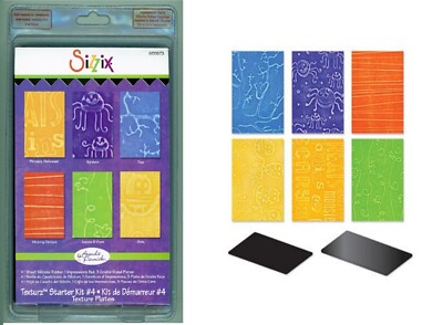Sizzix Texturz Plates COMPLETE KIT # 4 - Six HALLOWEEN FALL Designs #655573 NEW!