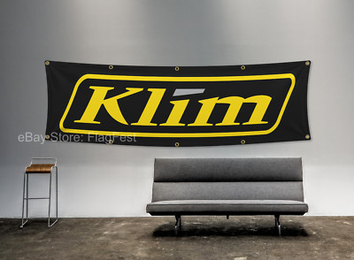 KLIM Banner Flag 2X8 Ft Motorcycle and Off-Road Bike Shop Garage Decoration Flag
