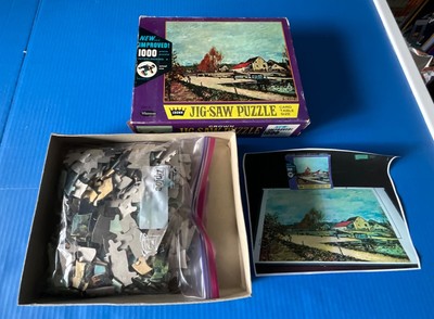 RARE HTF 1960 s CROWN  CANAL DE L OURCQ  - 1000 Pc JIGSAW PUZZLE COMPLETE? #4710