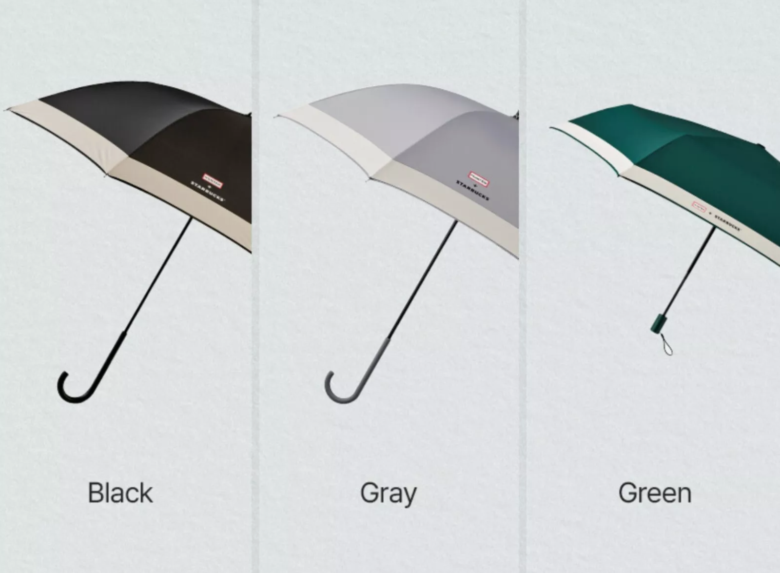 ★人気★ Starbucks x Hunter Light Folding Umbrella Green Starbucks x HUNTER KOREA 2024 SUMMER e-Frequency LIGHT UP