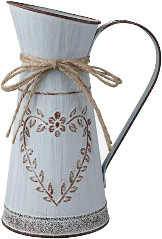Rustic Shabby Chic Vases for Flowers,Galvanized Flower Vase,Pastoral Style Vase,