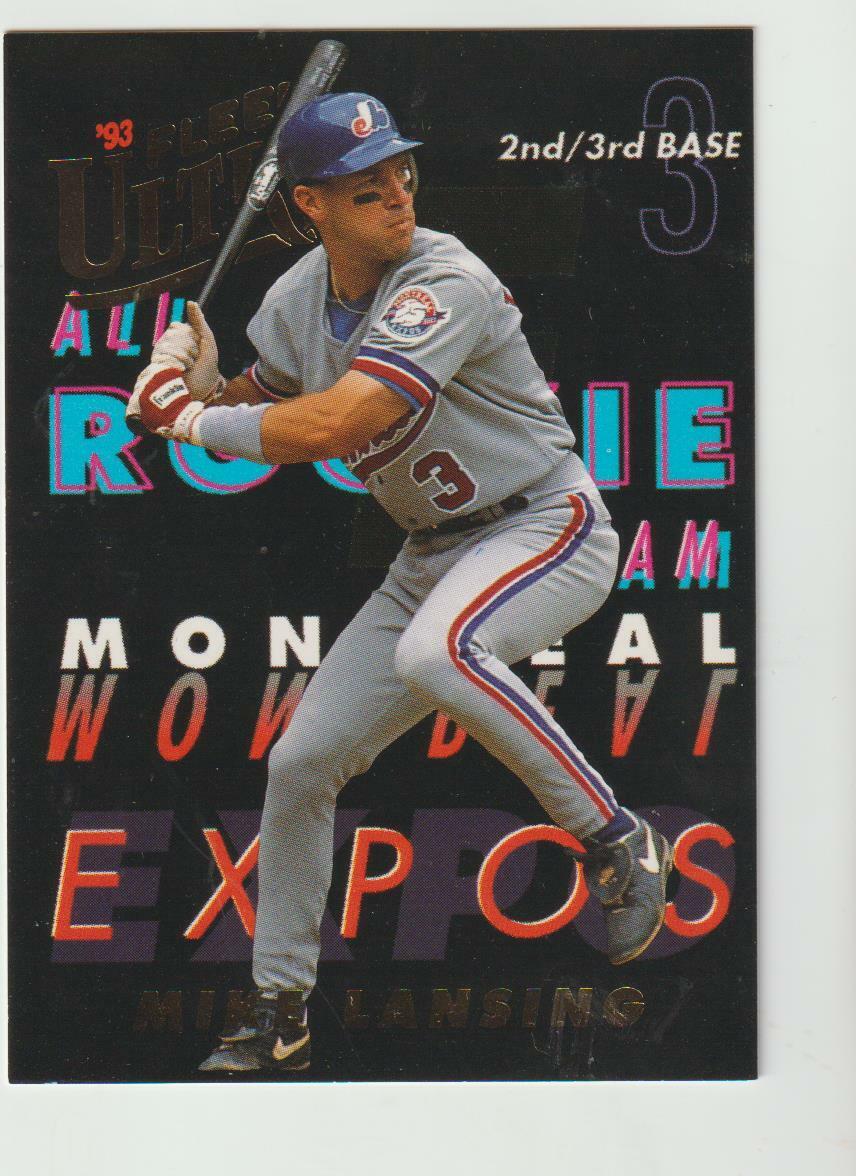 1993 Fleer Ultra #4 Mike Lansing rookie card, Montreal Expos star. rookie card picture