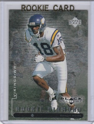 RANDY MOSS ROOKIE CARD 1998 Upper Deck Black Diamond FOOTBALL RC Vikings HOFer!. rookie card picture