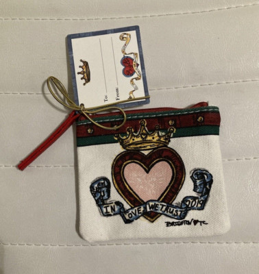 NEW BRIGHTON  In Love We Trust  Coin Purse Pouch Canvas NWT