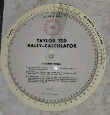 TAYLOR TSD RALLY CALCULATOR 1959 NOS
