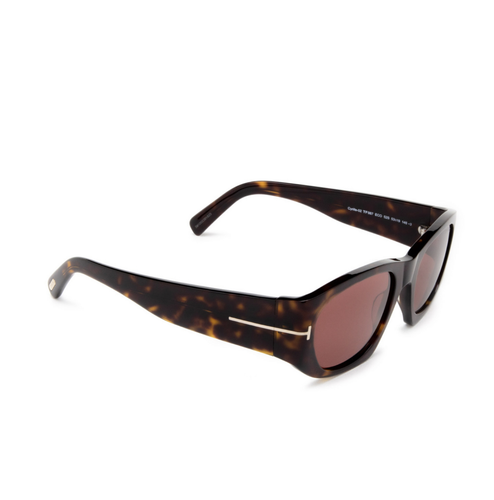 Pre-owned Tom Ford Ft0987-52s-53 Dark Havana Sunglasses In Red