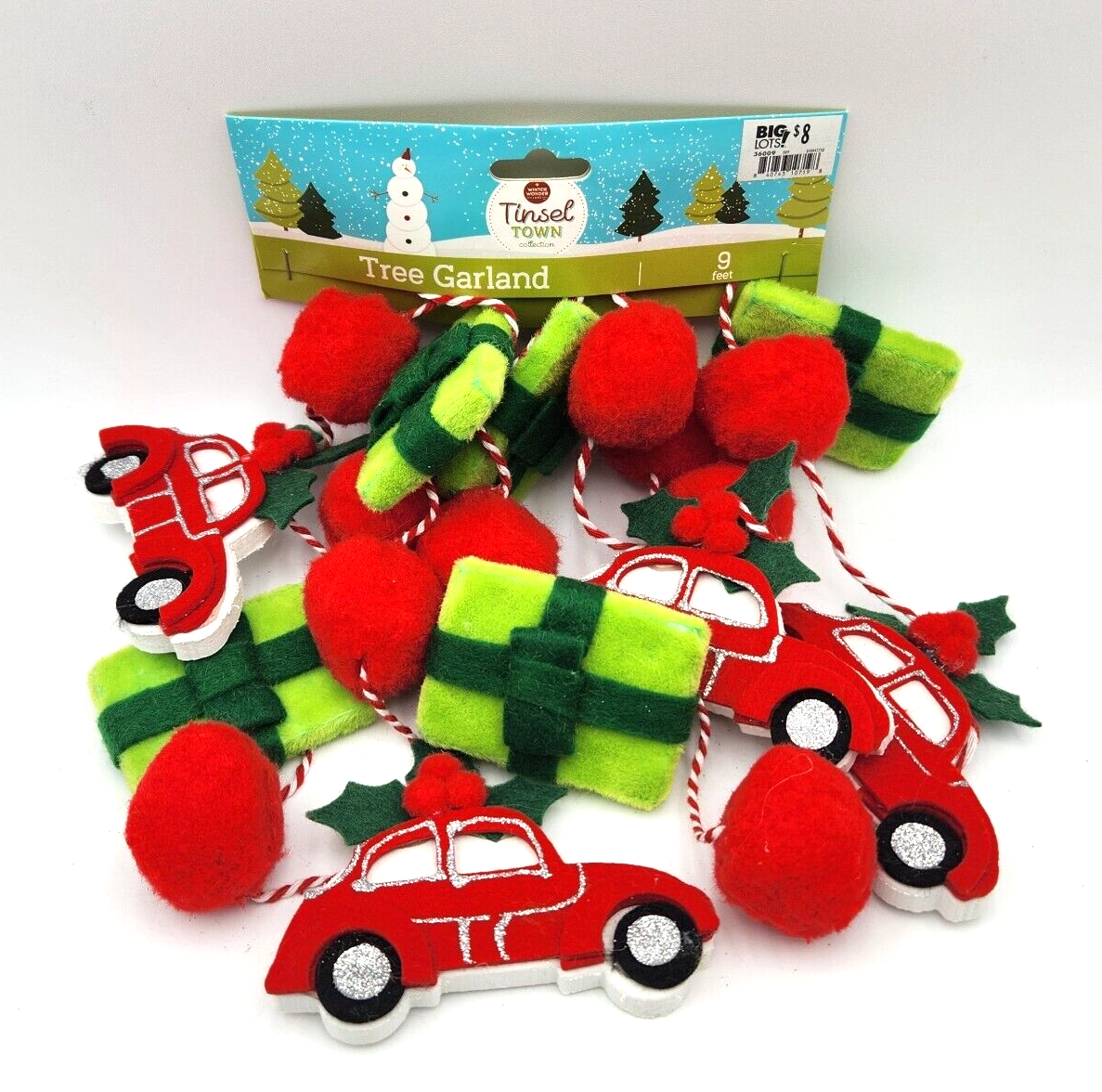 Winter Wonder Lane Tree Garland Cars Presents Holly Tinsel Town Felt and Foam