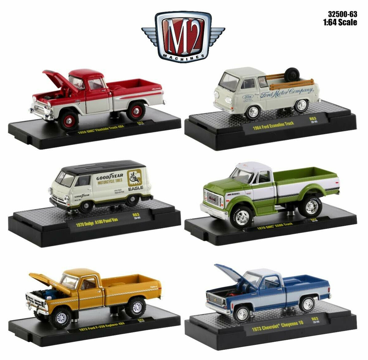M2 Machines ミニカーセット 1/64 1:64 M2 Machines *AUTO-TRUCKS R68* = COMPLETE SET of 6