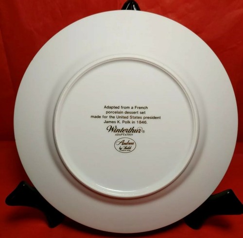 Andrea by Sadek China Wintethur Adaption plate Flower Theme Gold Accents