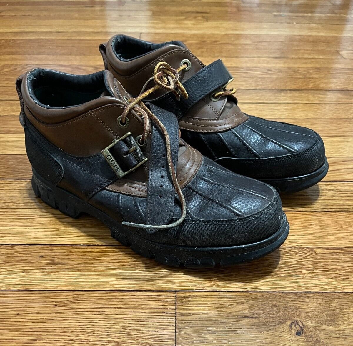 10.5 D Leather Black Brown Rubber Soles