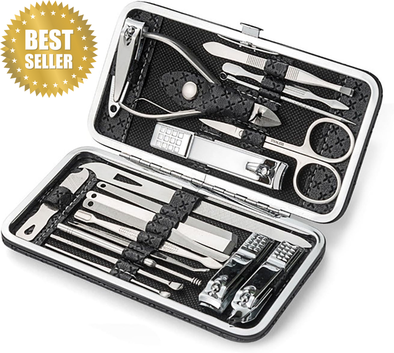 Manicure Kit,19 in 1 Professional Pedicure Kit Stainless Steel Nail Clipper Pers