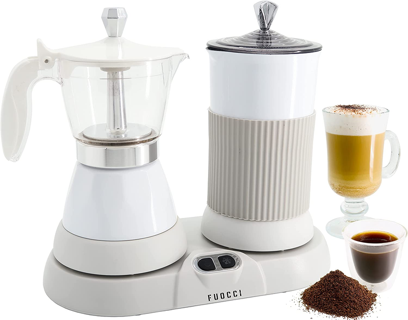 With Milk Frother 3 To 5 Cups 2 In 1 Moka Pot Small Size Cof