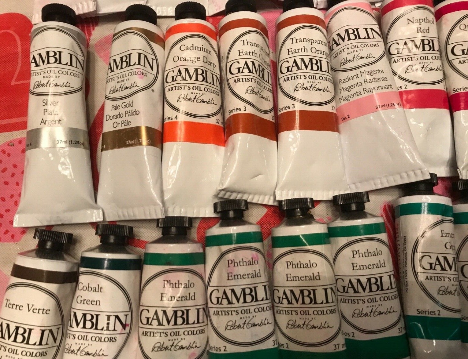 Gamblin Artist's Oil Colors Paint Lot Of 95 Tubes 37 ml - NEW