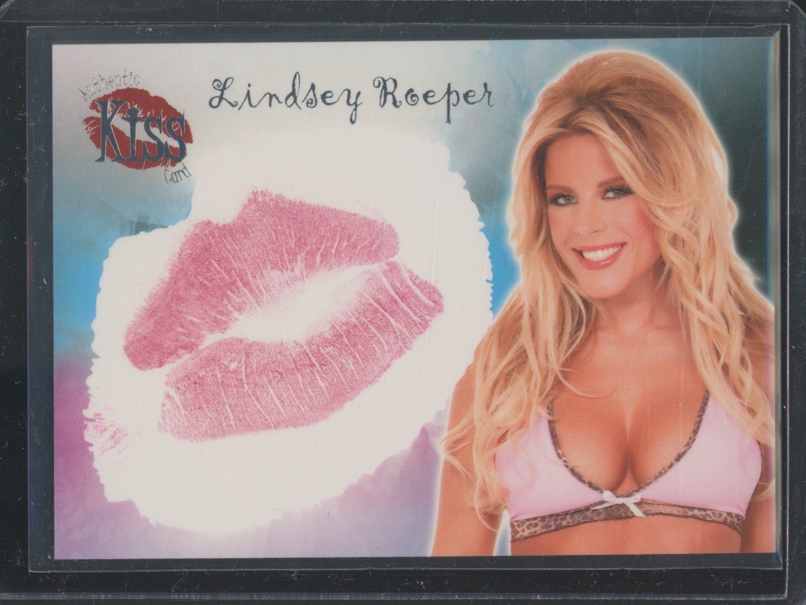 2007 Bench Warmer Kiss Card Silver Foil Lindsey Roeper Kiss Print