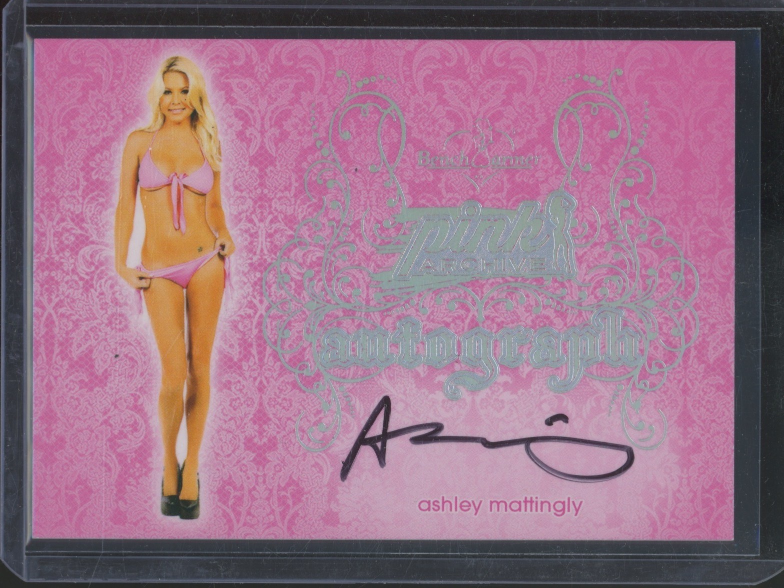 2015 Bench Warmer Pink Archive Silver Foil Ashley Mattingly Auto Autograph