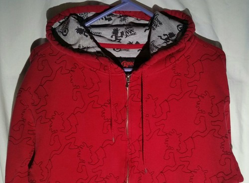 Rare Vintage Insane Clown Posse Hoodie Size Medium Stitched All Over Hatchetman