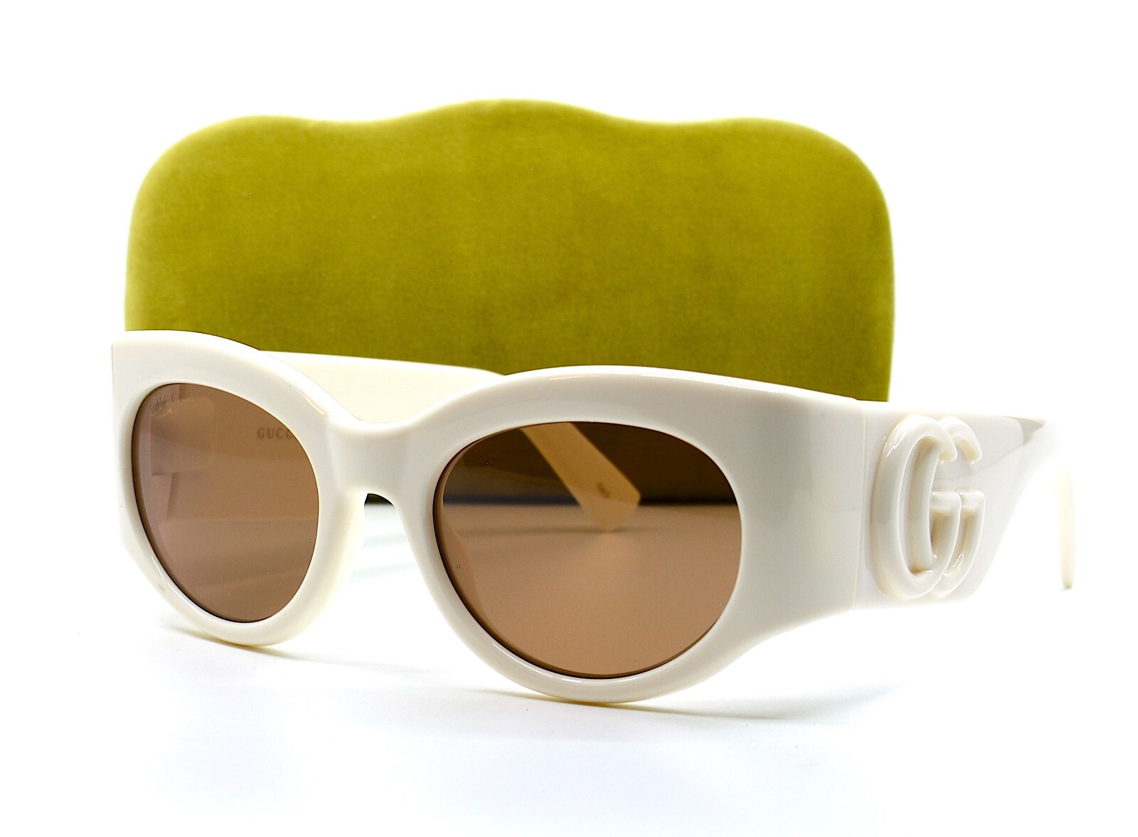 Pre-owned Gucci Gg1544s 004 Ivory Brown Authentic Sunglasses 53-21