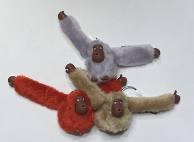 3 (three) NWOT KIPLING Monkey 2  Key Chain Ring Bag Charm Fob (ShF21 5)