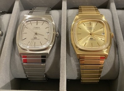Q Timex 1983 Automatic Reissue Classic Stainless Steel 34mm