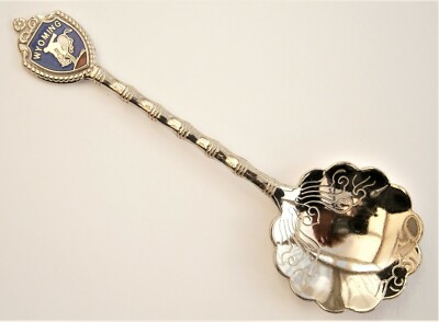 SH482) Vintage Wyoming Rodeo Cowboy souvenir collectors spoon 