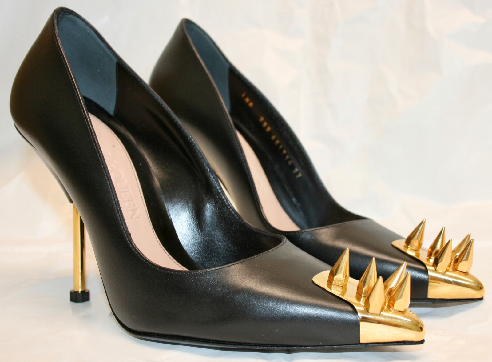 Pre-owned Alexander Mcqueen $950  Punk Spike Heels Shoes In Black