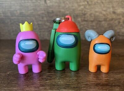 Lot of 3 Among Us Crewmate Toy Figures Keychain Collectible Kids Toys Ships Fast