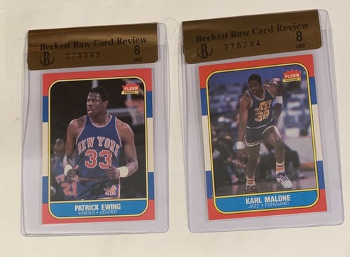 1986-87 Fleer Basketball NR Complete Set w/o 57 Stickers 11/11 Ewing & Malone 8s