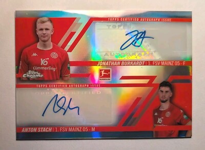 2022-23 Topps Chrome Bundesliga Jonathan Burkhardt/Anton Stach Dual Auto /75