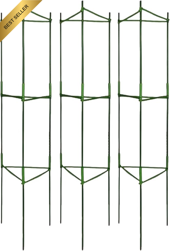 3 Packs Tomato Cages, Plant Support Posts, Vegetable Support Trellis, Adjustable