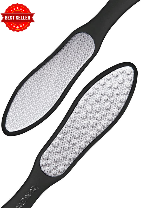 Foot File Callus Remover - Double Sided Stainless Steel Foot Rasp for Wet and Dr