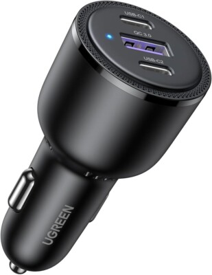 UGREEN 69W Car Charger, QC 3.0 PD 65W Type C Fast Charging for Apple & Samsung