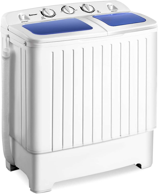 Giantex 20lb Portable Mini Twin Tub Washer Spinner Compact Laundry Machine Blue