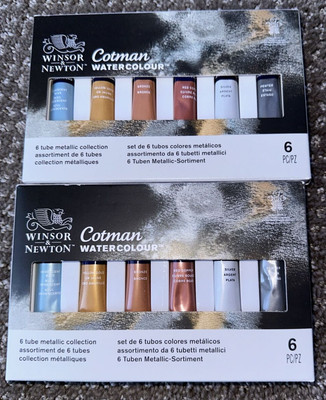 2 Winsor & Newton Cotman Watercolour 6 Tube Metallic Collection. New in boxes.