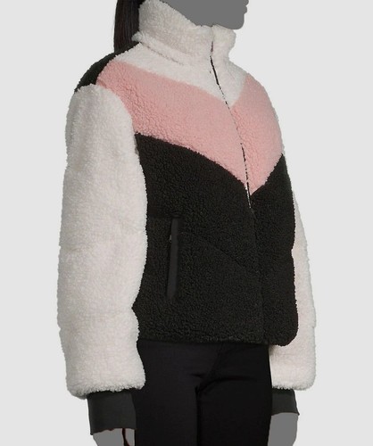 Pre-owned Moose Knuckles $995  Women's Black Elmont Sherpa Puffer Jacket Coat Size M