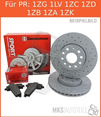 ZIMMERMANN SPORT BREMSSCHEIBEN BREMSEN BREMSBELÄGE VORNE VW PASSAT 3B 3BG