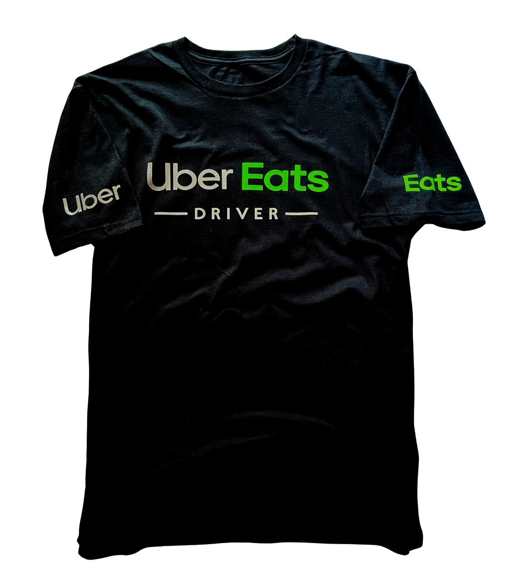 Reflective Tshirt UberEats Delivery Driver Black