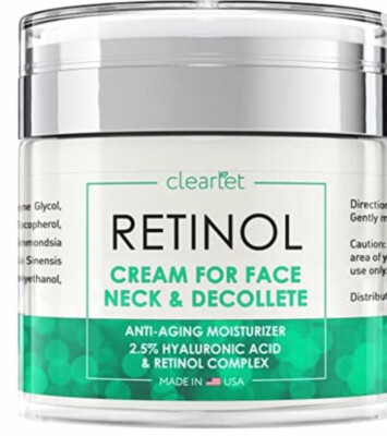 Retinol Cream for Face & Neck Collagen Moisturizer Hyaluronic Acid Women Men USA
