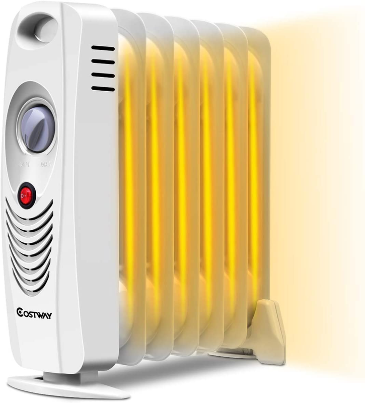 Filled Radiator Heater, 700w Portable Space Heater With Adjustable Thermosta