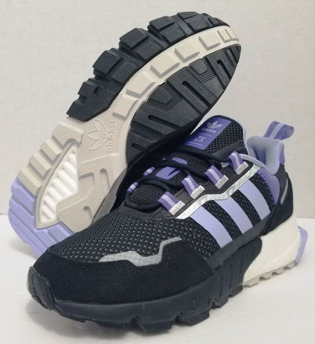 Adidas ZX 1K Boost Women's Size 7 Running Shoes Black Purple
