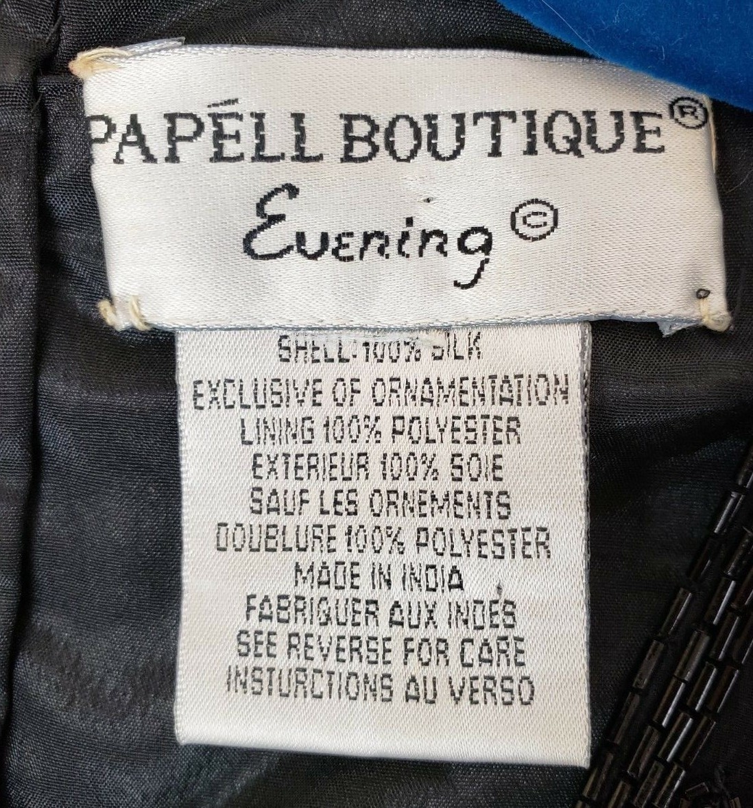 Papell Boutique Evening Black Top Silk Size M Sequin Embellished Vintage Party