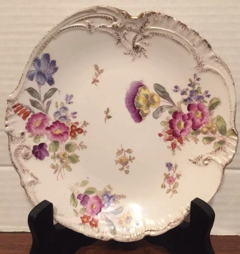 Pair Of Antique Royal Bonn Hand Painted 6 1/4” Dessert Plates
